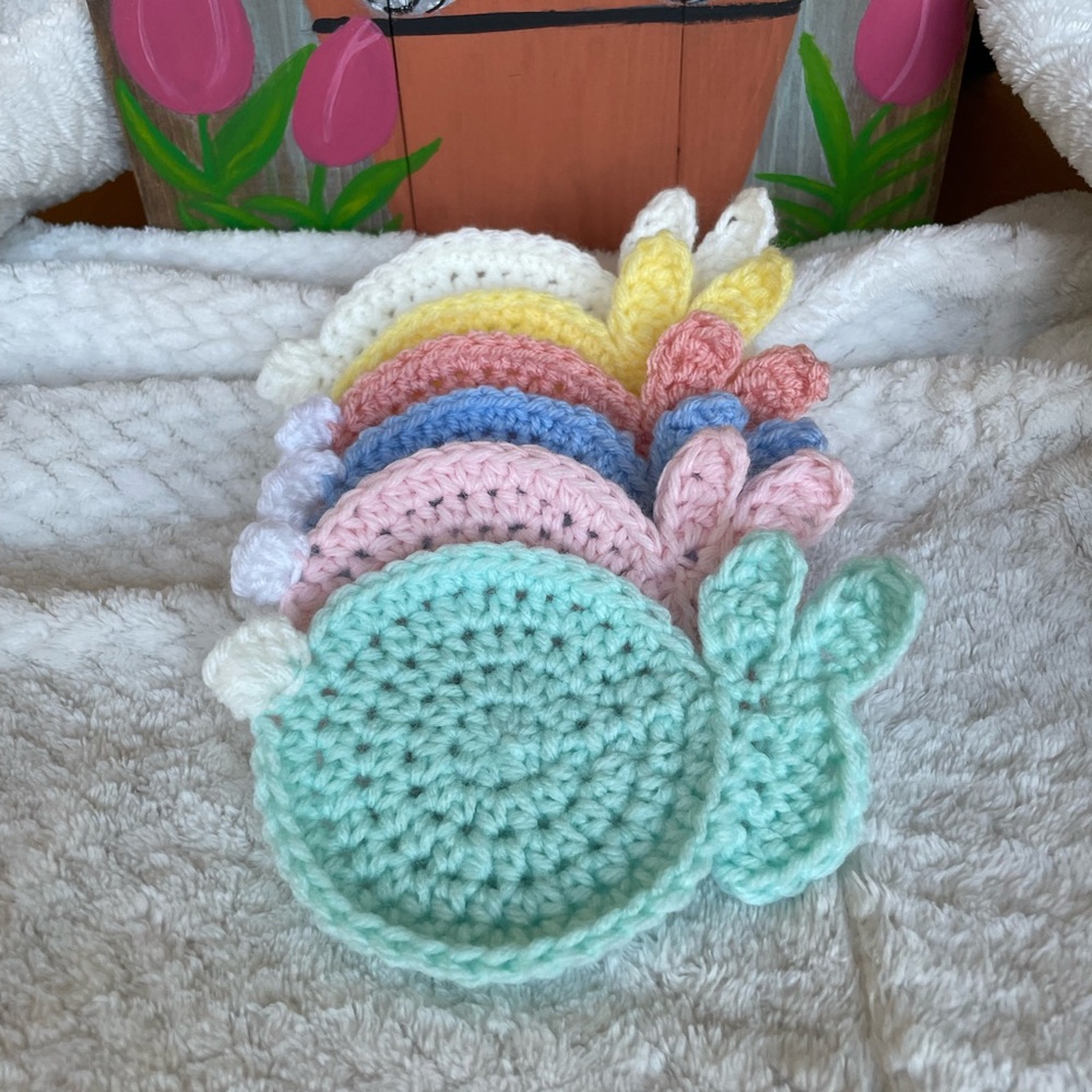 NWT Hand crochet bunny coasters set of 4, choose your colors